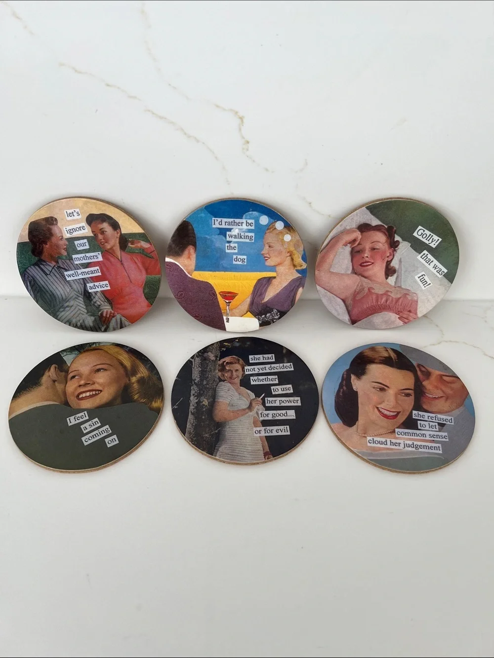 Anne Taintor Good Girl Coasters - Set of 6